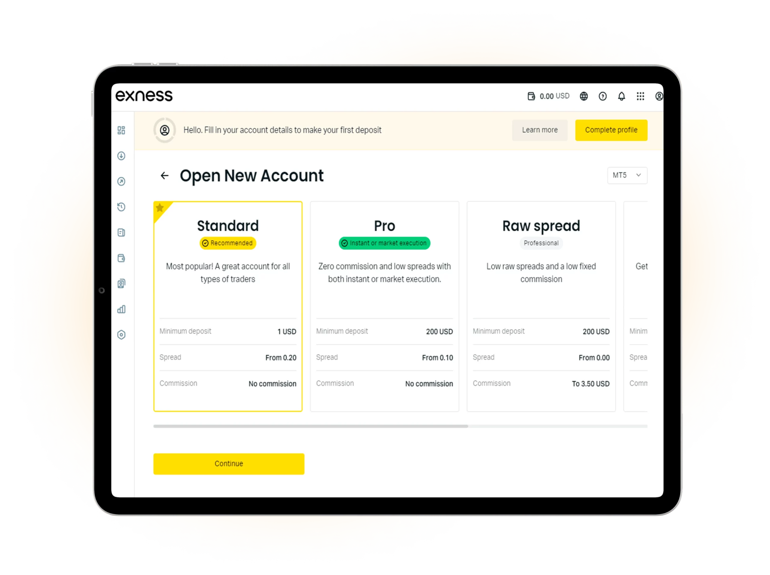 Available Exness Account Types