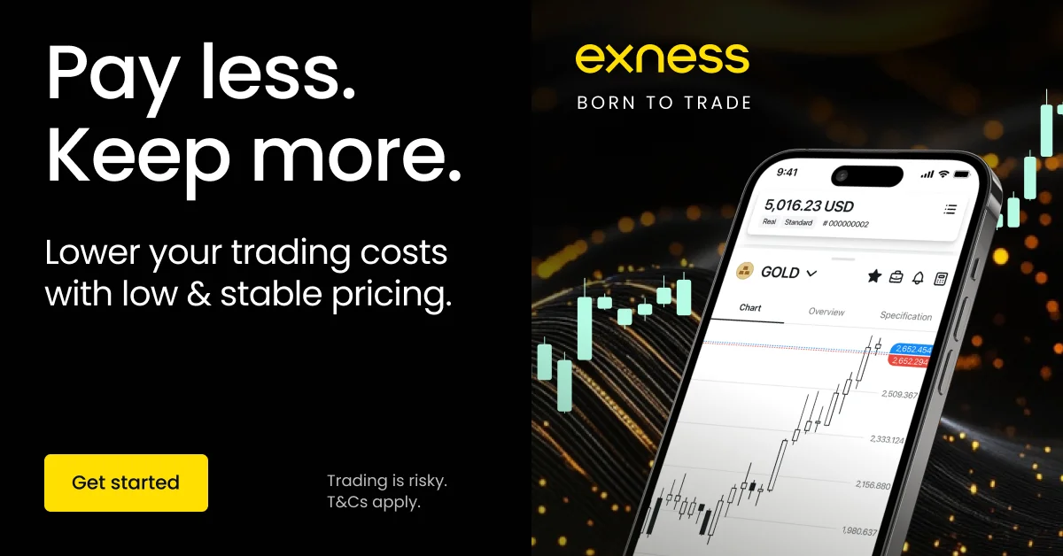 Pay less, keep more at Exness ID