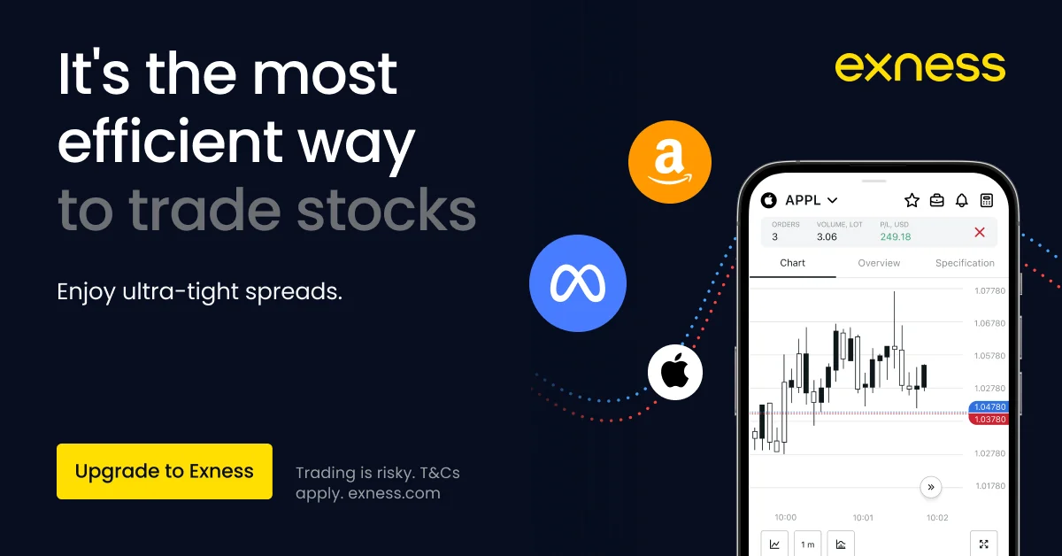 Exness Stock trading on mobile app